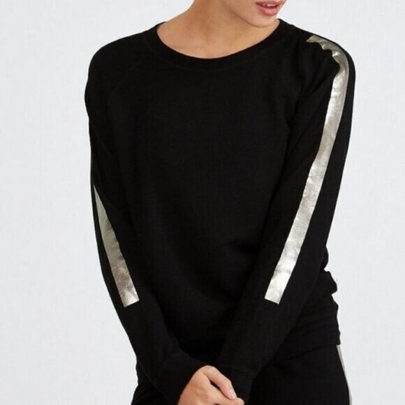 MONROW Vintage raglan w/ Gunmetal Stripe Small - Picture 1 of 5